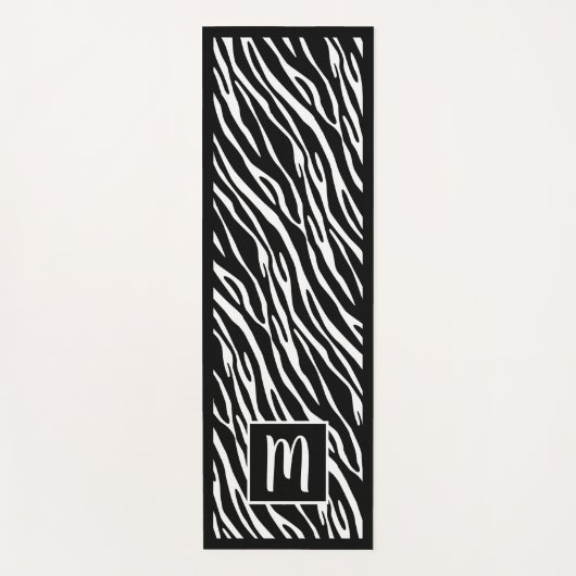 Tapis De Yoga Motif d'art Monogram Cute Zebra Stripes (Devant)