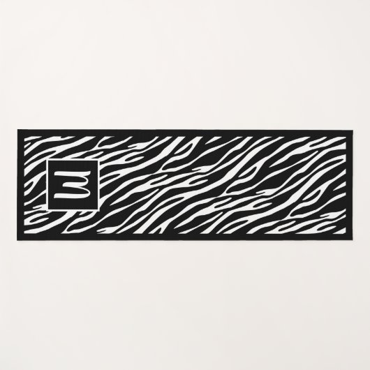 Tapis De Yoga Motif d'art Monogram Cute Zebra Stripes (Devant (Horizontal))