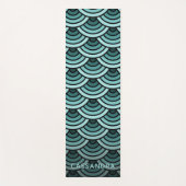 Tapis De Yoga Motif d'art Turquoise Blue Green Wave Circles (Devant)