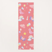 Tapis De Yoga Motif de ballon arc-en-ciel rose doux dinosaure (Devant)