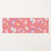 Tapis De Yoga Motif de ballon arc-en-ciel rose doux dinosaure (Devant (Horizontal))