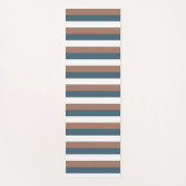 Tapis De Yoga Motif de bande Brown Turquoise blanc (Devant)