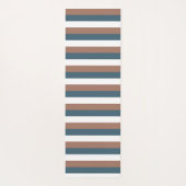 Tapis De Yoga Motif de bande Brown Turquoise blanc (Dos)