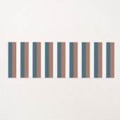 Tapis De Yoga Motif de bande Brown Turquoise blanc (Devant (Horizontal))