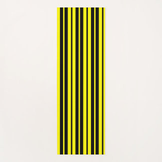 Tapis De Yoga Motif de bandes verticales noires jaunes