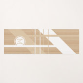Tapis De Yoga Motif De Blocage Moderne Personnalisé En Bois Faux (Devant (Horizontal))