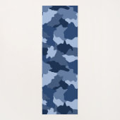 Tapis De Yoga Motif de camouflage bleu Nom du monogramme (Dos)
