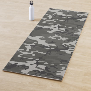 Tapis De Yoga Motif de camouflage gris, motif militaire, armée