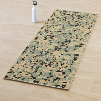 Tapis De Yoga Motif de camouflage numérique – Tan-Green LG