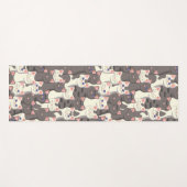 Tapis De Yoga Motif de chats blancs et gris (Devant (Horizontal))