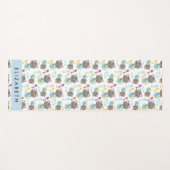 Tapis De Yoga Motif De Chats, Chats Mignons, Chatons, Votre Nom (Devant (Horizontal))