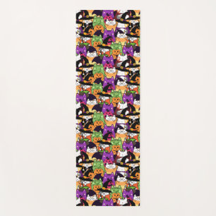 Tapis De Yoga Motif de chats Halloween Kawaii