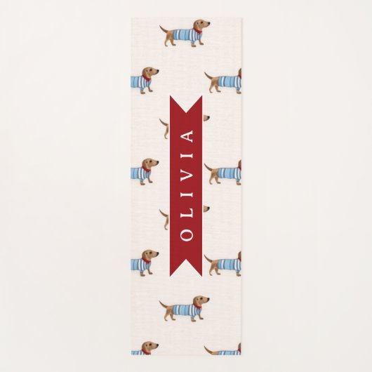 Tapis De Yoga Motif de chien Dachshund mignon et chic personnali (Devant)