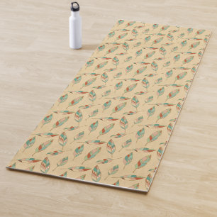 Tapis De Yoga Motif de corail de plume d'étape de Geo de