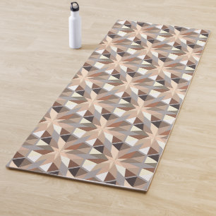 Tapis De Yoga Motif de couleurs naturelles géométriques