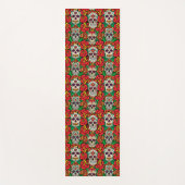 Tapis De Yoga Motif de crânes floraux (Devant)