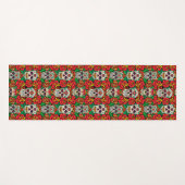 Tapis De Yoga Motif de crânes floraux (Devant (Horizontal))