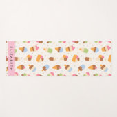 Tapis De Yoga Motif de crème glacée, cône de crème glacée, Votre (Devant (Horizontal))
