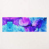 Tapis De Yoga Motif de dégradé d'aquarelle violet et bleu (Devant (Horizontal))