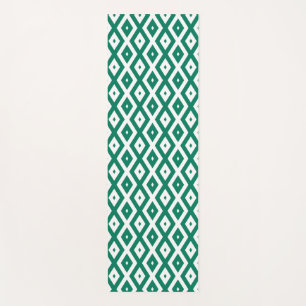 Tapis De Yoga Motif de diamant vert et blanc
