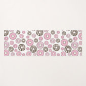 Tapis De Yoga Motif De Donuts, Donuts Roses, Donuts Blancs (Devant (Horizontal))