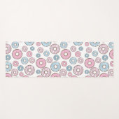 Tapis De Yoga Motif De Donuts, Donuts Roses, Donuts Bleus (Devant (Horizontal))