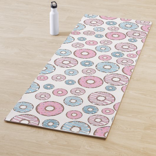 Tapis De Yoga Motif De Donuts, Donuts Roses, Donuts Bleus (En situation)