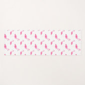 Tapis De Yoga Motif de Flamant rose d'aquarelle (Devant (Horizontal))