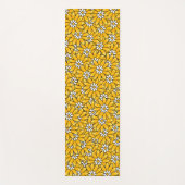 Tapis De Yoga Motif de fleurs d'été jaune vif (Devant)