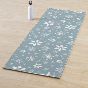 Tapis De Yoga Motif de flocon de neige, flocons blancs, neige, g