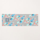 Tapis De Yoga Motif de hanche géométrique Abstrait monogramme pe (Devant (Horizontal))