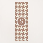 Tapis De Yoga Motif de Houndstooth Mocha Mousse et blanc (Devant)