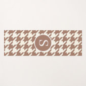 Tapis De Yoga Motif de Houndstooth Mocha Mousse et blanc (Devant (Horizontal))