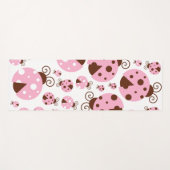 Tapis De Yoga Motif De Ladybugs, Mignons Ladybugs, Pink Ladybugs (Devant (Horizontal))