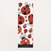 Tapis De Yoga Motif De Ladybugs, Red Ladybugs, Votre Nom (Devant)