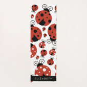 Tapis De Yoga Motif De Ladybugs, Red Ladybugs, Votre Nom (Dos)