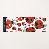 Tapis De Yoga Motif De Ladybugs, Red Ladybugs, Votre Nom (Devant (Horizontal))