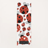 Tapis De Yoga Motif De Ladybugs, Red Ladybugs, Votre Nom (Devant)