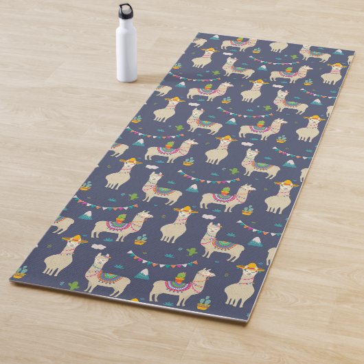 Tapis De Yoga Motif de lama de célébration (En situation)