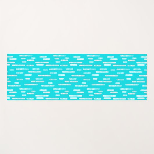 Tapis De Yoga Motif de lignes arrondies bleues/turquoise (Devant (Horizontal))