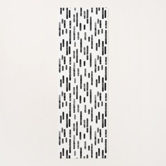 Tapis De Yoga Motif de lignes arrondies noires et blanches (Dos)