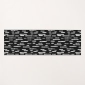 Tapis De Yoga Motif de lignes arrondies noires et blanches (Devant (Horizontal))