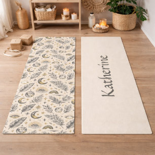Tapis De Yoga Motif de lune d'étoiles célestes mystiques Nom per