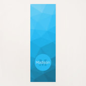 Tapis De Yoga Motif de maillage géométrique bleu turquoise (Devant)