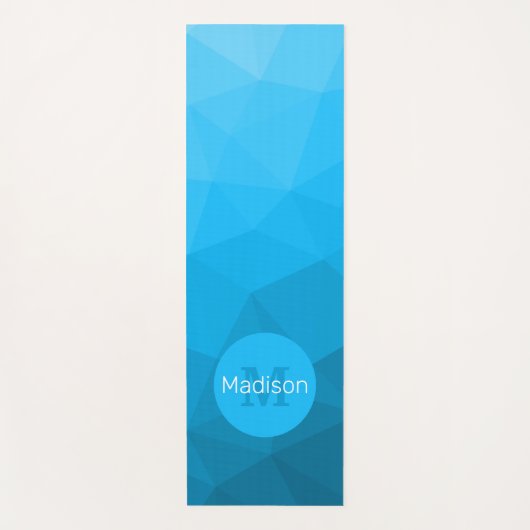 Tapis De Yoga Motif de maillage géométrique bleu turquoise (Devant)