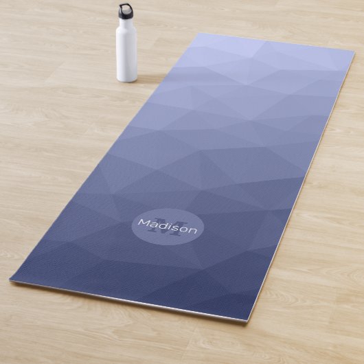 Tapis De Yoga Motif de maillage géométrique cool gris (En situation)