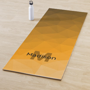 Tapis De Yoga Motif de maillage géométrique dégradé orange