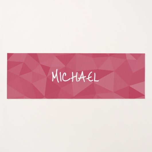 Tapis De Yoga motif de maillage géométrique rose rose clair Nom  (Devant (Horizontal))