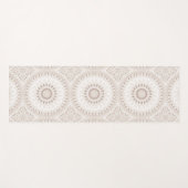 Tapis De Yoga Motif de mandala beige et crème (Devant (Horizontal))