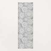 Tapis De Yoga Motif de mandala blanc et gris doux (Devant)